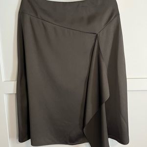 DKNy asymmetric black skirt with ruffle and front slit